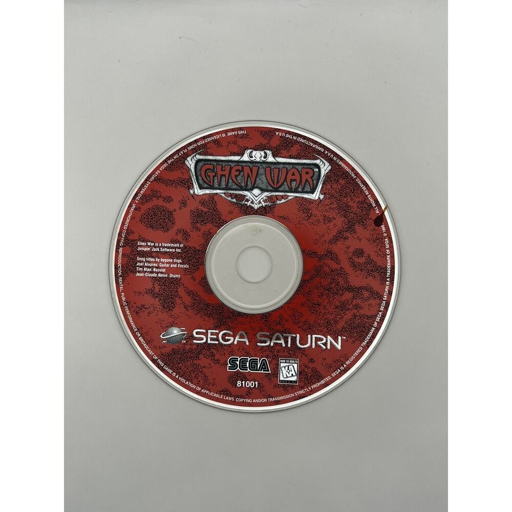 Ghen War (Sega Saturn, 1995) Disc Only Tested Works Free Shipping